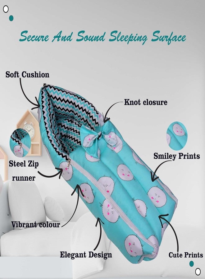 Kwitchy طقم مفروشات قطنية فاخرة للأطفال من كويتشي | سرير ألعاب | ملاءات تغيير الحفاضات (أخضر، من 0 إلى 6 أشهر) (مجموعة من 3 قطع) - Image 4