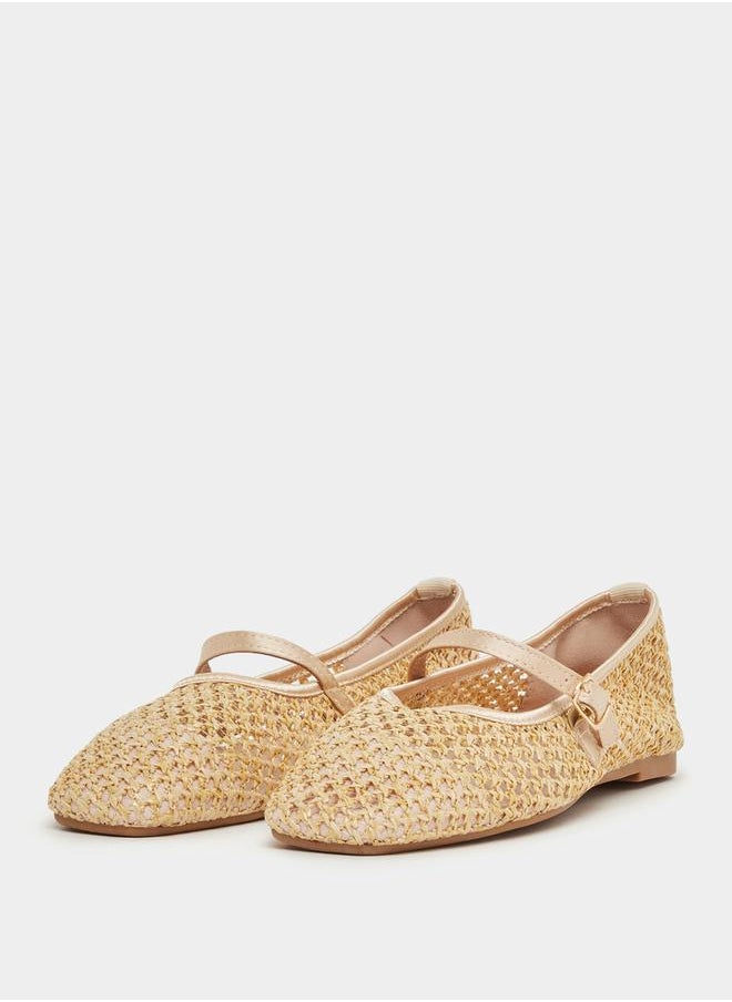 Styli - Textured Woven Pointed Toe Shoes - Image 1
