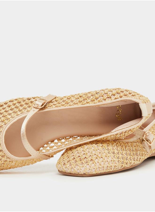 Styli - Textured Woven Pointed Toe Shoes - Image 1