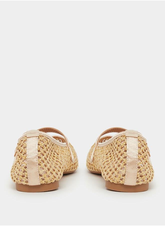 Styli - Textured Woven Pointed Toe Shoes - Image 1