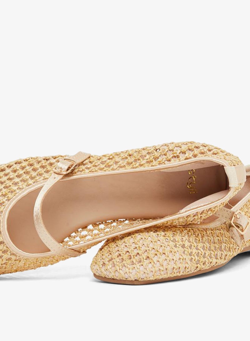 Styli Textured Woven Pointed Toe Shoes - Image 3