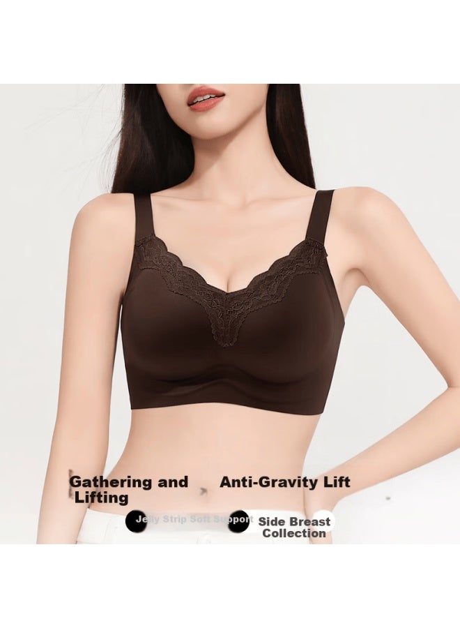 GRACEWELL Tingmei Lace Jelly Strip Push-up Lift-up Anti-sagging Adjustable Fixed Cup Bra For Women - Image 2