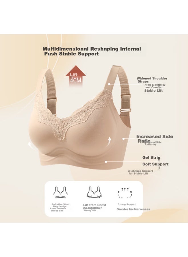 GRACEWELL Tingmei Lace Jelly Strip Push-up Lift-up Anti-sagging Adjustable Fixed Cup Bra For Women - Image 1