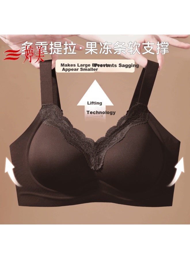 GRACEWELL Tingmei Lace Jelly Strip Push-up Lift-up Anti-sagging Adjustable Fixed Cup Bra For Women - Image 3