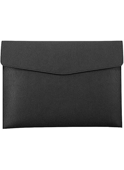 PU Leather A4 File Folder,Document Holder,Waterproof Portfolio Envelope Folder Case with Snap Closure,PU Leather envelope folder,Pockets File Jacket,Envelope Flat Document Organizer Black