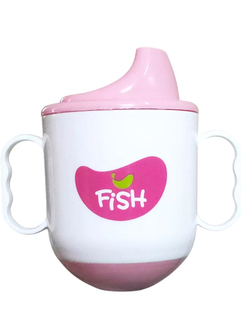 فيش كوب لا ينقلب بيدين للأطفال من فيش – أبيض×بينك
