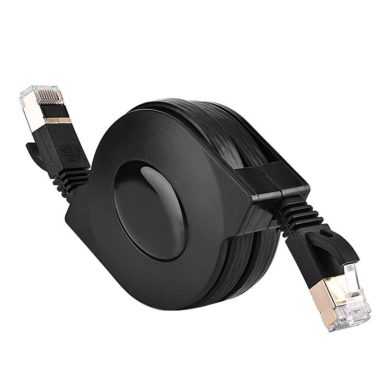 كلاراكو كابل إيثرنت CAT 7، كابل شبكة LAN قابل للسحب CAT7 RJ45 600 ميجاهرتز محمي، سلك إيثرنت مسطح - Image 1