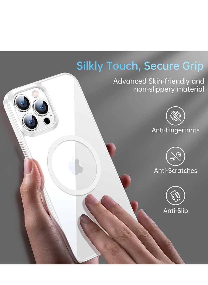 Generic Built in Magnets Compatible with MagSafe Clear Hard PC Back Cover Soft TPU Frame Shockproof Protective Slim Bumper Case for iPhone11 pro white  - Image 2