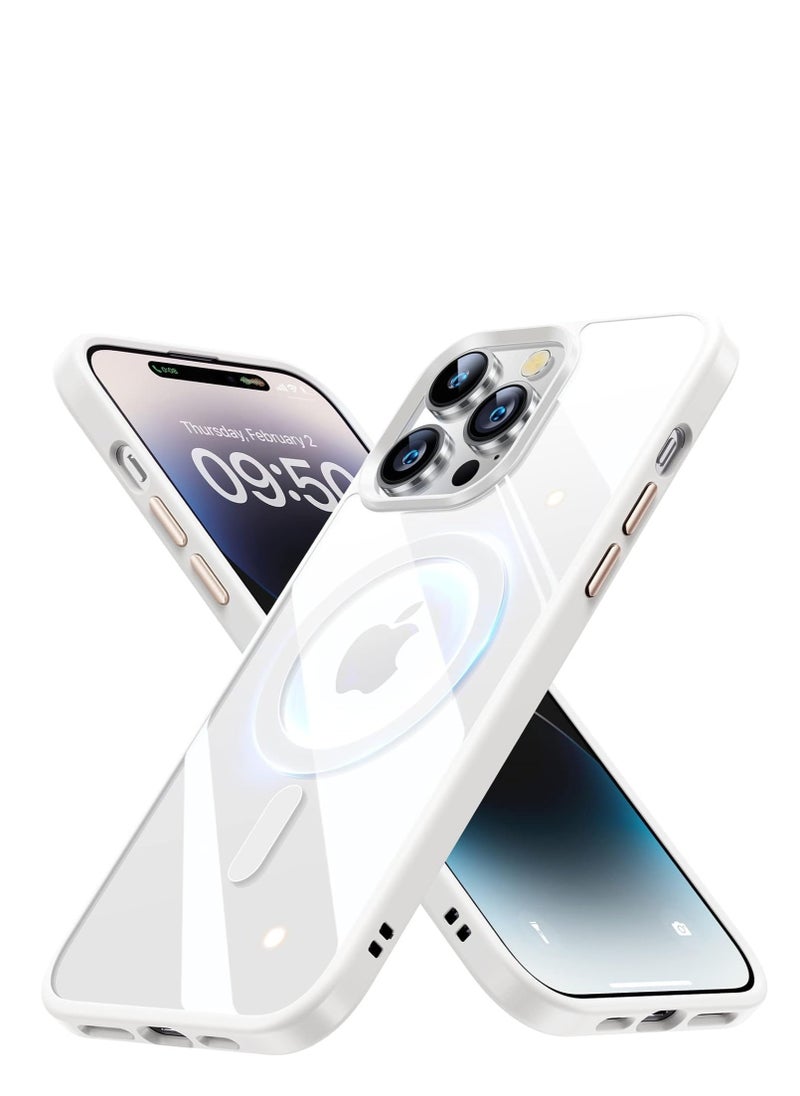 Generic Built in Magnets Compatible with MagSafe Clear Hard PC Back Cover Soft TPU Frame Shockproof Protective Slim Bumper Case for iPhone11 pro white  - Image 3