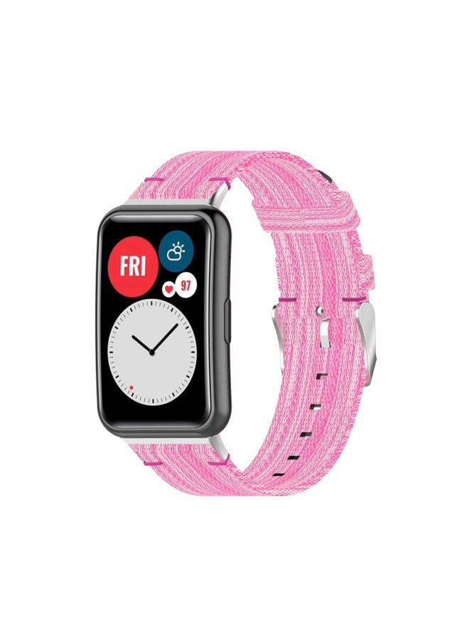 Replacement Strap For Huawei Watch Fit Special Edition Nylon Braided Watch Band Pink