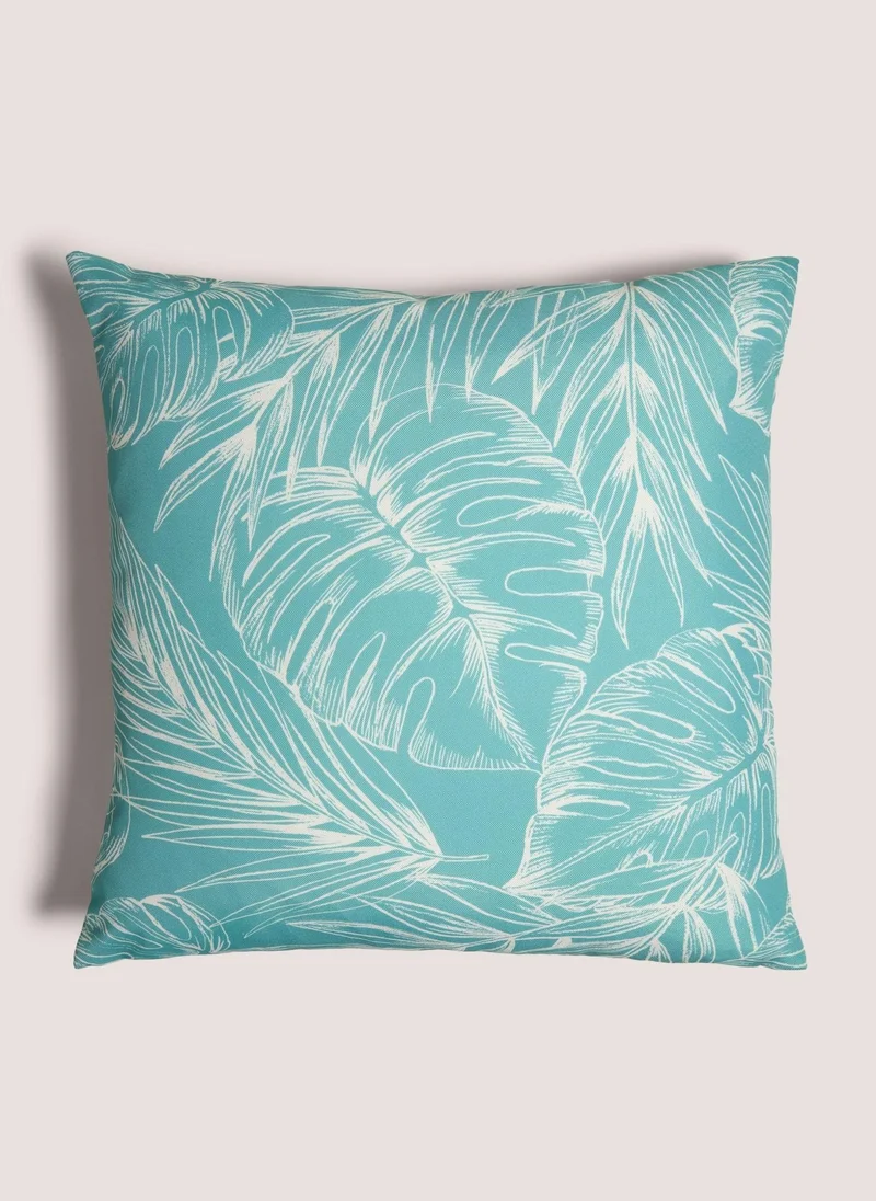 Matalan Turquoise Palm Leaf Cushion