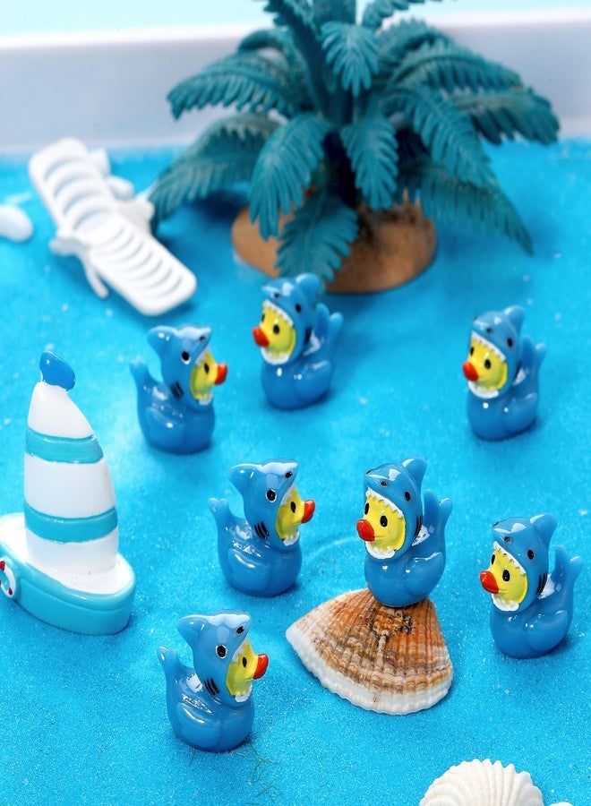 GGSTDDUP 30 Pcs Mini Resin Ducks Shark Themed Ducks Tiny Resin Duck Figures for DIY Miniature Craft Garden Party Decor(Blue) - Image 2