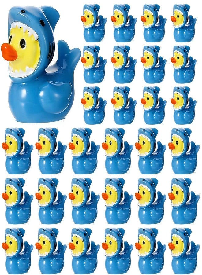 GGSTDDUP 30 Pcs Mini Resin Ducks Shark Themed Ducks Tiny Resin Duck Figures for DIY Miniature Craft Garden Party Decor(Blue) - Image 1