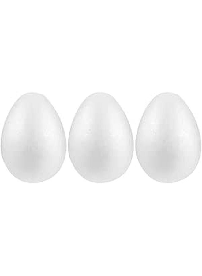 White Foam Easter Eggs DIY Craft Decorations 3 Pack Simulation Ornaments For Party - Image 1