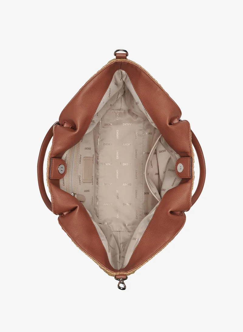 DKNY NATURAL/SADDLE Paula Medium Tote for Women | Best Price UAE
