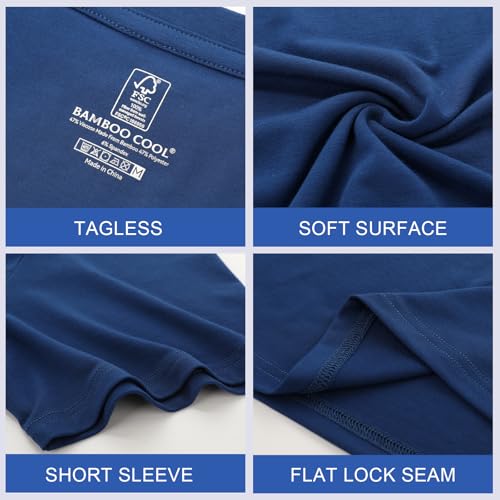 BAMBOO COOL تي شيرتات داخلية للرجال من BAMBOO COOL، قمصان قطنية مريحة، 3 قطع - Image 5