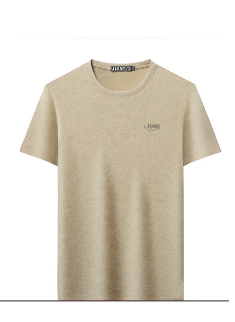 Jeep Men's  Short Sleeved T-shirt Round Neck Pullover Sweatshirt Simple Running Top  - Image 2