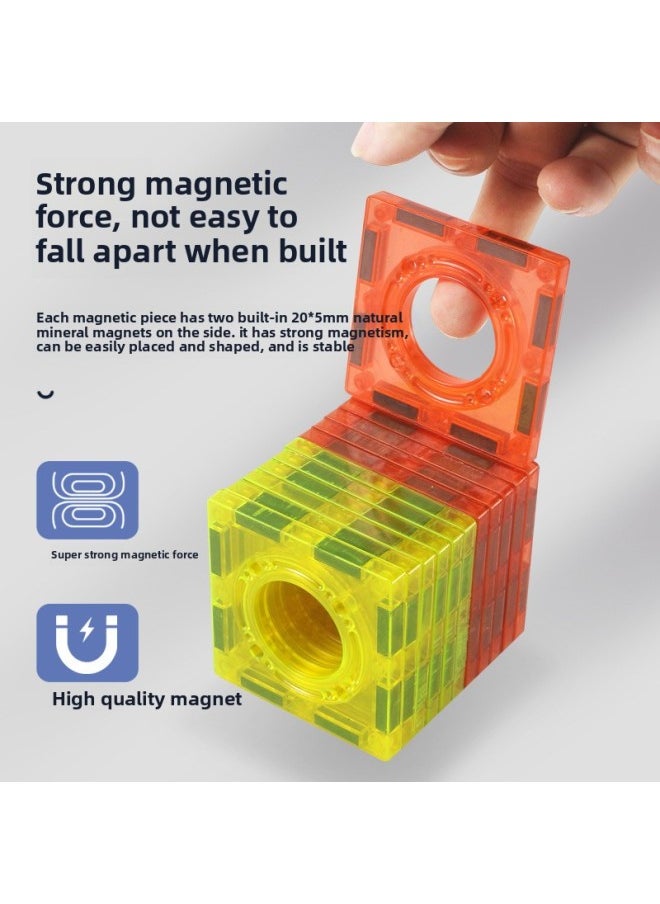 Colored Window Track Magnetic Piece Building Blocks Ball Track Changeable DIY Children's Stitching Building Blocks Together Toy-Color:5504A（132PCS）  - Image 3