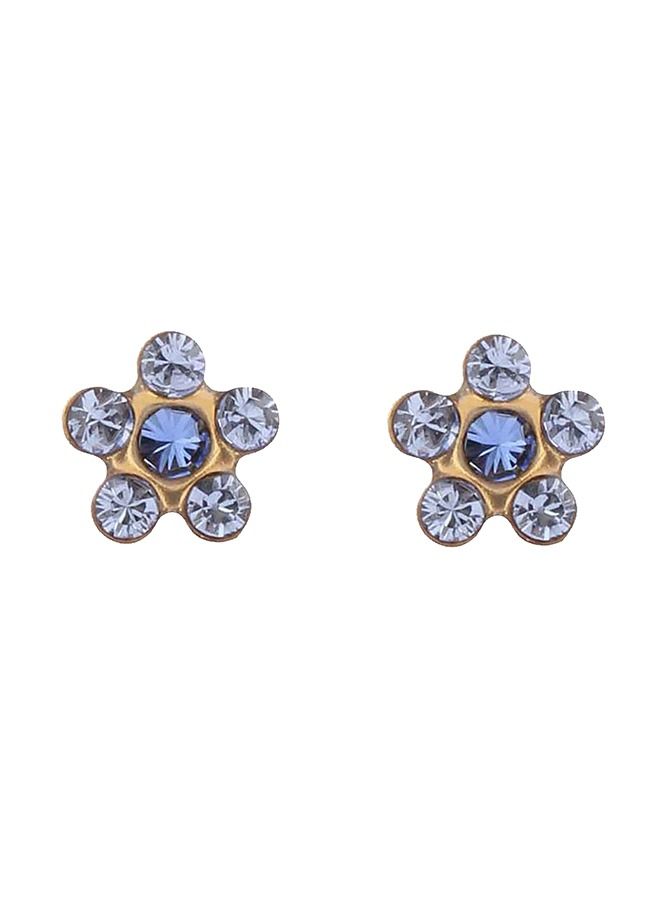 ستوديكس حلق الأذن ديزي  - سبتمبر ياقوت فاتح  مطلي بالذهب الخالص 24  قيراط - Image 1