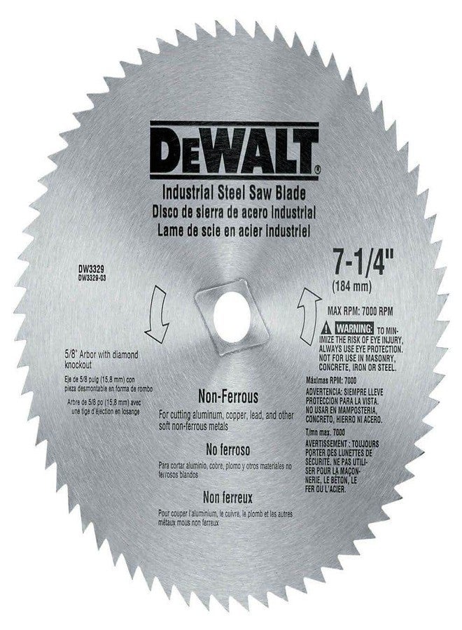 DEWALT Circular Saw Blade, 7 1/4 Inch, 68 Tooth, Metal Cutting (DW3329) - Image 1
