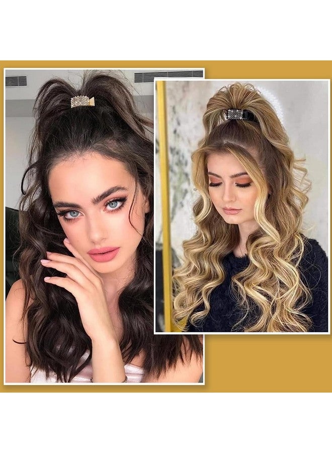 PALAY® 3Pcs Hair Claw Clips for High Ponytail, Small Metal Rhinestone Hair Clips Ponytail Holder Buckle for Thick Long Hair, Decorative Hair Accessories for Women Girls (Black+Gold+Silver) - Image 5