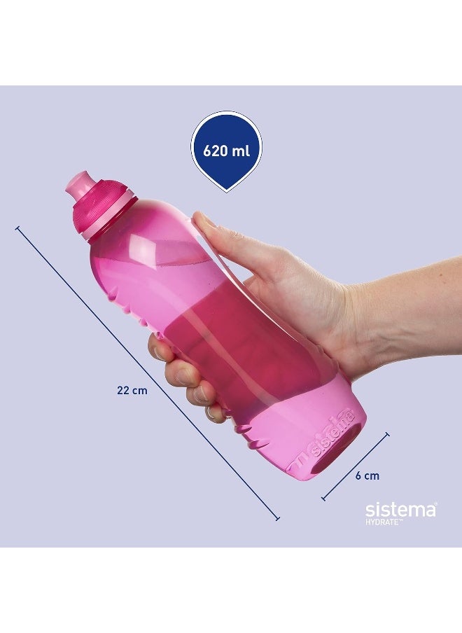 sistema - Sistema Twist 'n' Sip Squeeze Sports Water Bottle | Leakproof 620 ml BPA-Free Assorted Colours - Image 1