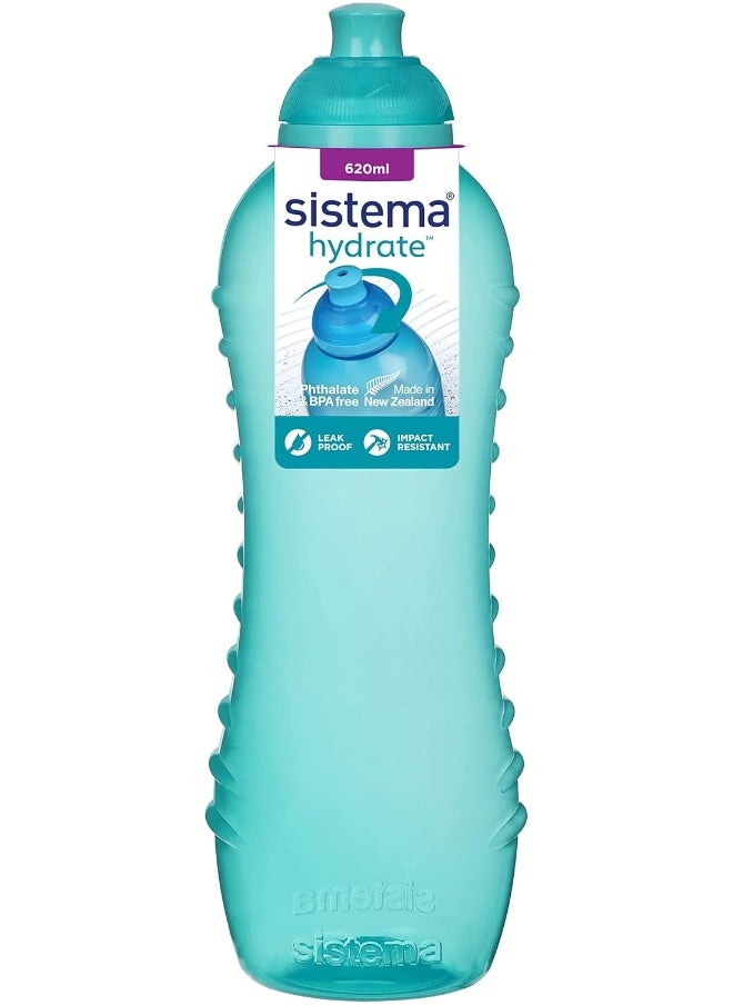 sistema - Sistema Twist 'n' Sip Squeeze Sports Water Bottle | Leakproof 620 ml BPA-Free Assorted Colours - Image 1