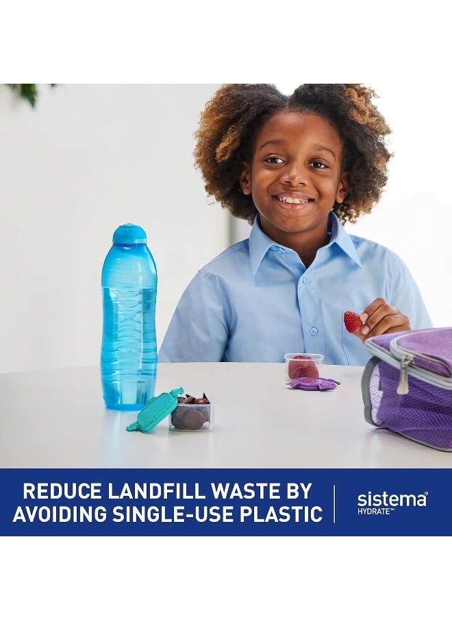 sistema - Sistema Twist 'n' Sip Squeeze Sports Water Bottle | Leakproof 620 ml BPA-Free Assorted Colours - Image 1