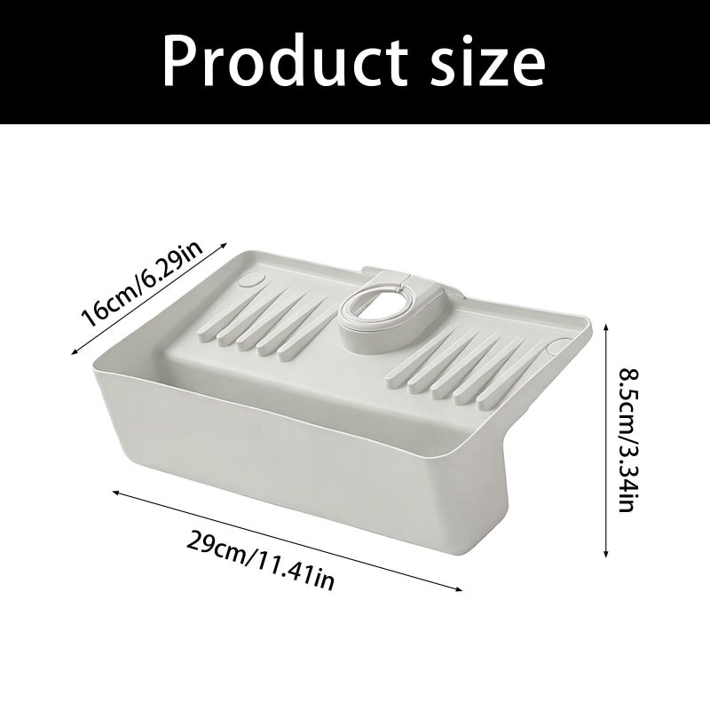 Milky White Modern Kitchen Sink Faucet Dish Drying Rack Efficient Supplies Holder - Image 5