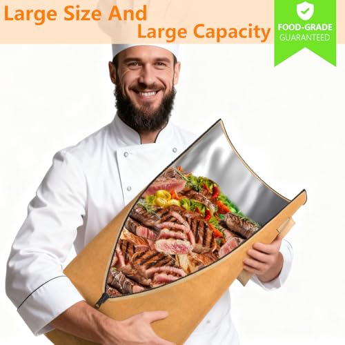 EddHomes BBQ Blanket for Resting Meat Reusable Smoker Grilling Meat Insulated Brisket Resting Blanket Bag Smoker Meat Resting Blanket Bag for Men Dad BBQ Lovers Christmas GiftsStocking Stuffers - Image 3