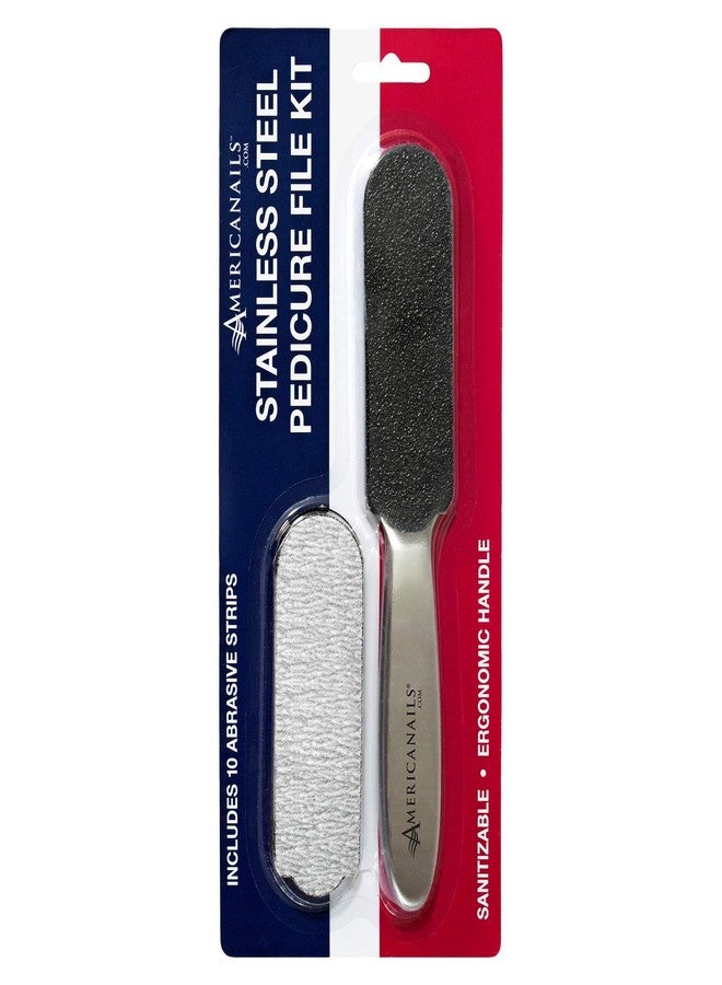 AMERICANAILS .COM Americanails Stainless Steel Pedicure File Kit with EasyPeel Abrasive Strips - Image 1