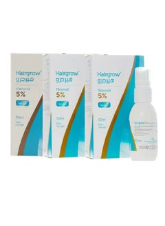 Dar Al Dawa Hairgrow 5% minoxidil Pack of 3 x 50ml 