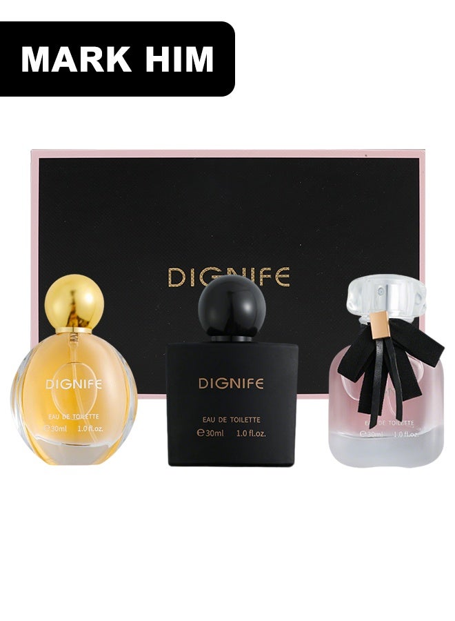 MARK HIM 3PCS Women Eau de Toilette Perfume Gift Set,  Long Lasting Fragrance, Portable Travel Size Cologne, Luxury Gift for Birthday Anniversary Valentine’s Day, Daily Dating Office Use Ladies Perfume Collection Kit - Image 1