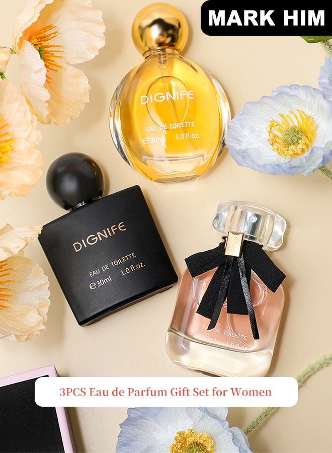 MARK HIM 3PCS Women Eau de Toilette Perfume Gift Set,  Long Lasting Fragrance, Portable Travel Size Cologne, Luxury Gift for Birthday Anniversary Valentine’s Day, Daily Dating Office Use Ladies Perfume Collection Kit - Image 2