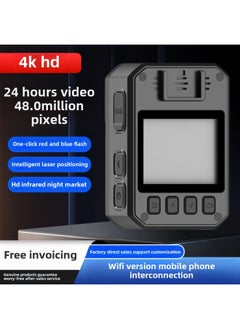 Law Enforcement Recorder Mobile Phone Connection 4K HiGh-definition NiGht Vision WIFI Real-time 4G Remote MonitorinG LonG Battery Life Portable Record-Body Color:Hd Anti-reflection 16G