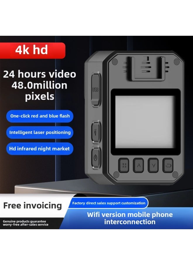Generic - Law Enforcement Recorder Mobile Phone Connection 4K HiGh-definition NiGht Vision WIFI Real-time 4G Remote MonitorinG LonG Battery Life Portable Record-Body Color:Hd Anti-reflection 16G - Image 1