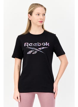 Reebok Women Sportswear Short Sleeve Outdoor T-Shirt, Black  - Image 1