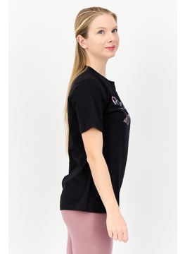Reebok Women Sportswear Short Sleeve Outdoor T-Shirt, Black  - Image 2