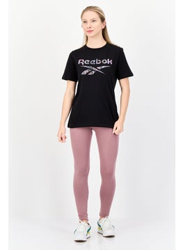 Reebok Women Sportswear Short Sleeve Outdoor T-Shirt, Black  - Image 3