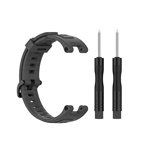 T TECLUSIVE Soft Silicone Strap Band Compatible with Amazfit T-Rex/Amazfit Trex Pro | Adjustable Silicone Rubber Band with Installation Tools for T Rex Pro (Grey) - Image 1
