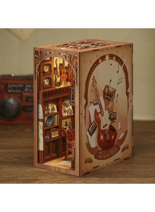 الأزرق جي دبليو Eternal Bookstore diy خشبي ثلاثي الأبعاد ثلاثي الأبعاد ، نموذج كتاب مجمَّع يدويًا ، لعبة وهدايا رائعة - Image 1