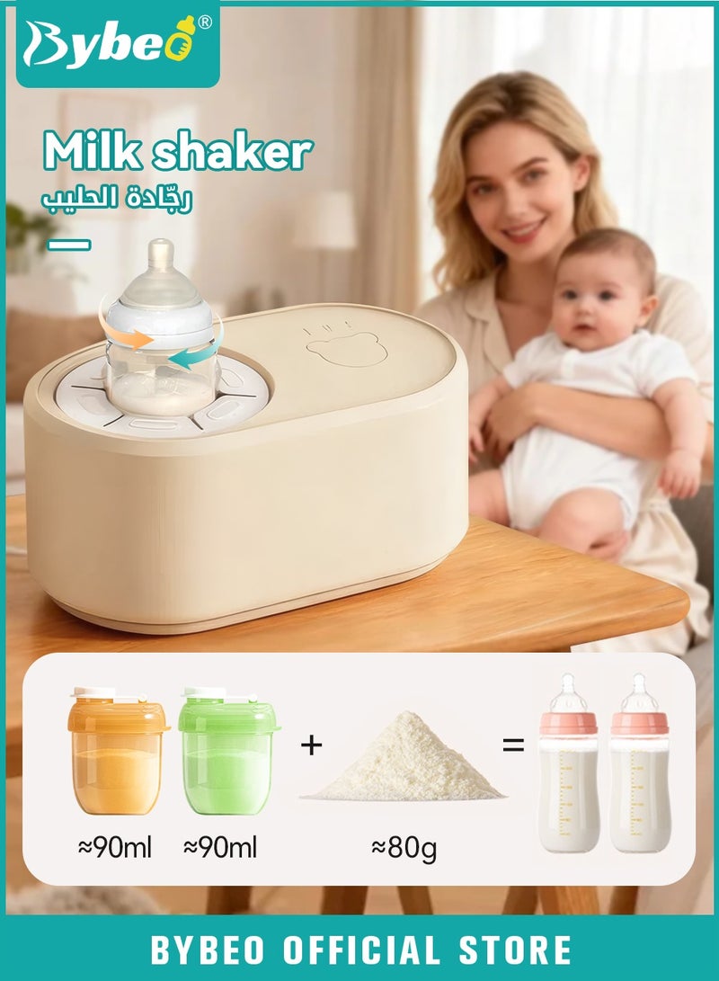 Bybeo 2-In-1 Baby Bottle Warmer & Formula Mixer with 2pcs Baby Formula Dispensers, Electric Bottle Shaker with Constant Temperature & Automatic Mixing, Multifunctional Baby Milk Powder Mixer with 3 Modes - Image 1