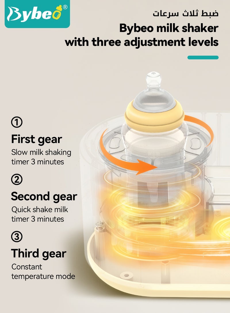 Bybeo 2-In-1 Baby Bottle Warmer & Formula Mixer with 2pcs Baby Formula Dispensers, Electric Bottle Shaker with Constant Temperature & Automatic Mixing, Multifunctional Baby Milk Powder Mixer with 3 Modes - Image 4