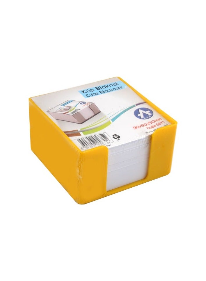 Ark Plastic Memo Pad 9 × 9 cm 500 Sheets Yellow Model 5671