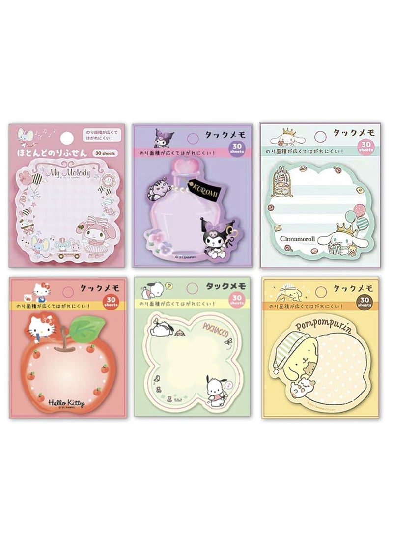 SYOSI 6 Pack Lovely Sticky Notes, 180 Sheets Cartoon Animal Series Personalized Sticky Notes, Kawaii Note Pads for Girls, Kids, Students, Funny School Supplies and Office Supplies (Style-A) - Image 1