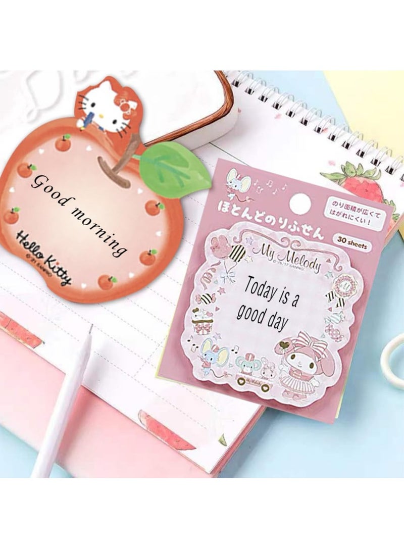 SYOSI 6 Pack Lovely Sticky Notes, 180 Sheets Cartoon Animal Series Personalized Sticky Notes, Kawaii Note Pads for Girls, Kids, Students, Funny School Supplies and Office Supplies (Style-A) - Image 2