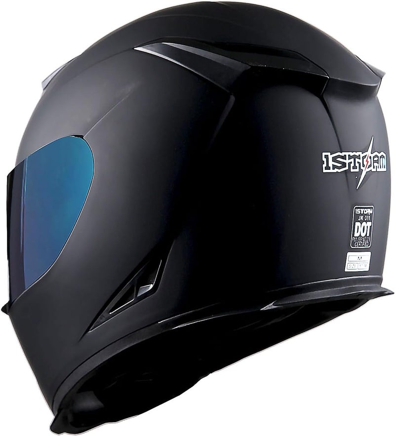 1Storm Motorcycle Full Face Helmet Skull King Matte Black with Extra Clear Shield - Image 5