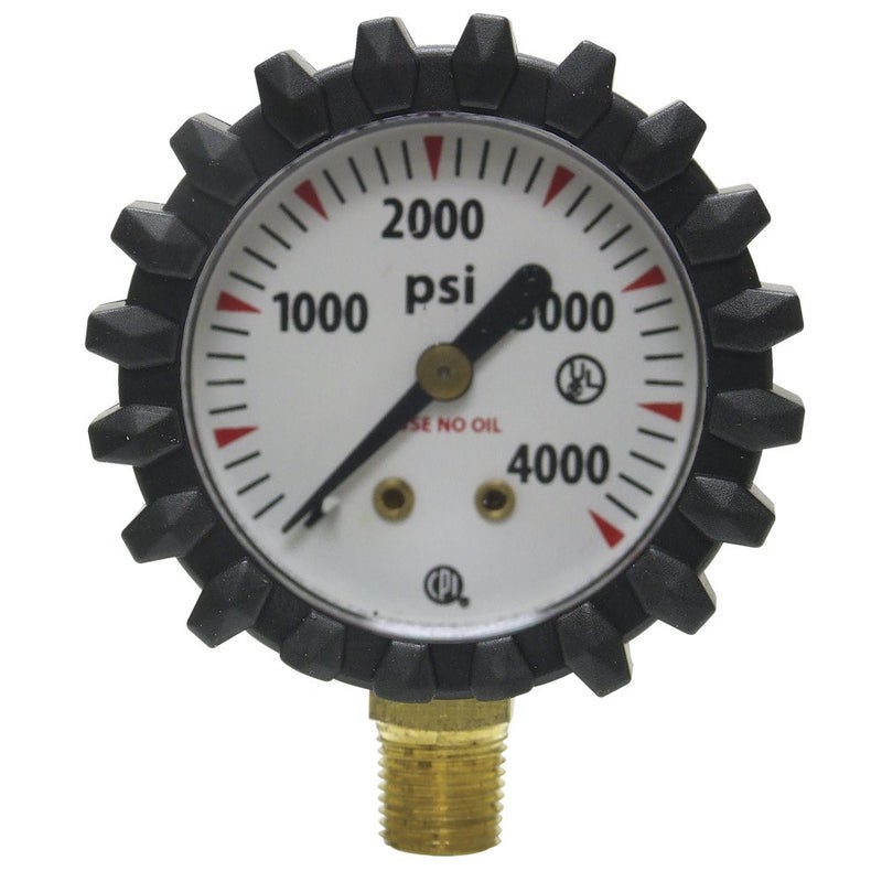 Uniweld G56D 1-1/2-Inch 4000 Psi Oxygen Replacement Contents Gauge With Protective Rubber Gauge Boots - Image 1