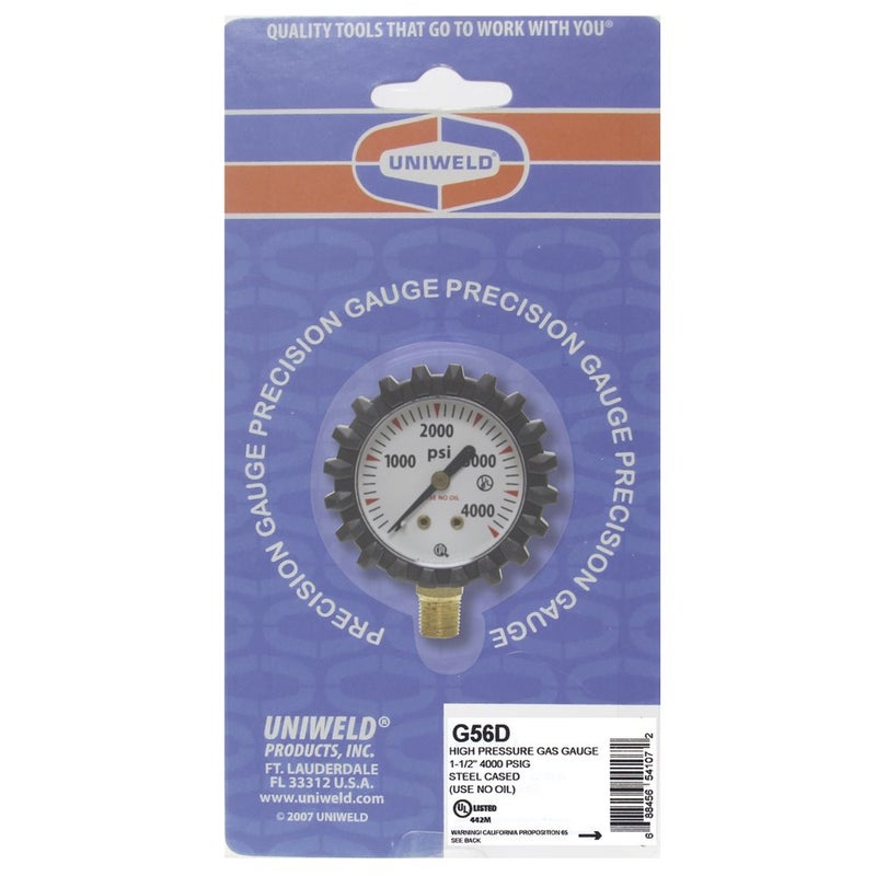 Uniweld G56D 1-1/2-Inch 4000 Psi Oxygen Replacement Contents Gauge With Protective Rubber Gauge Boots - Image 4