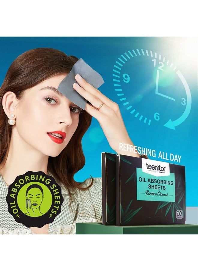Oil Blotting Paper, Oil Absorbing Sheets for Oily Skin Care,Face Oil Sheets, 200 Count, 3 7/8" and 2.75"